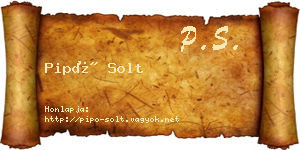 Pipó Solt névjegykártya